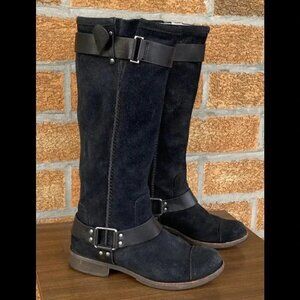 UGG WOMEN DREE BLACK LEATHER BOOTS Sz 7
